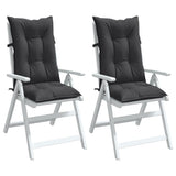 VidaXL stolehynder 2 stk høj ryg 120x50x7 cm stof blandet antracit