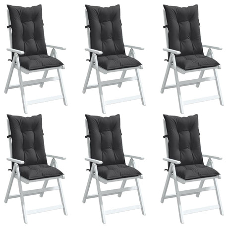 Vidaxx stolehynder 6 stk høj ryg 120x50x7 cm stof blandet antracit