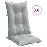 Vidaxx stolehynder 6 stk høj ryg 120x50x7 cm stof lysegrå