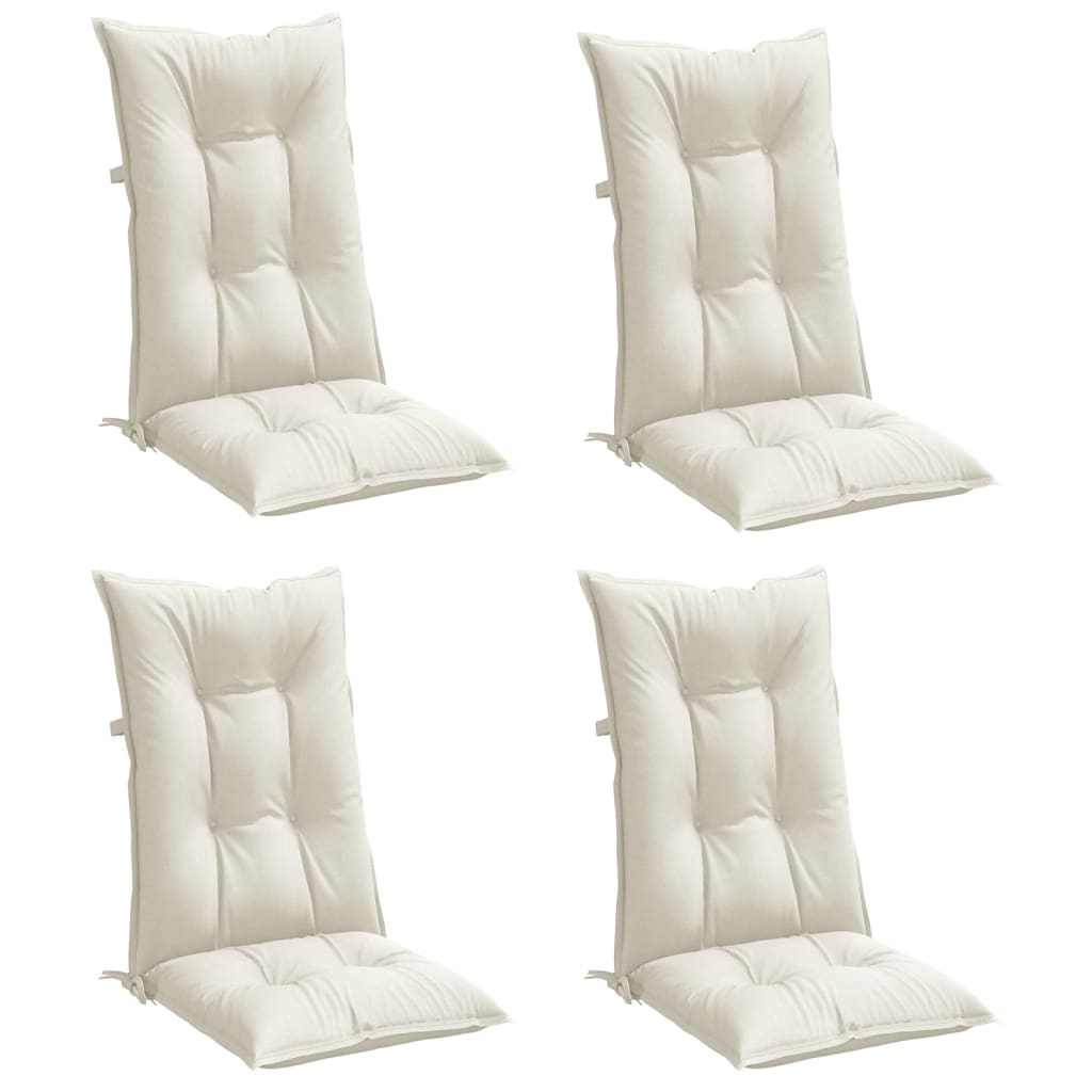 Vidaxx stolehynder 4 stk høj ryg 120x50x7 cm stof blandet creme