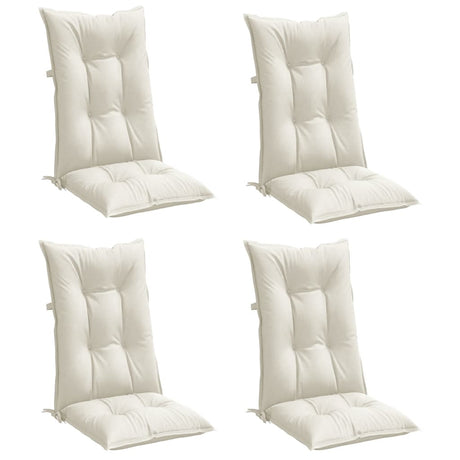 Vidaxx stolehynder 4 stk høj ryg 120x50x7 cm stof blandet creme