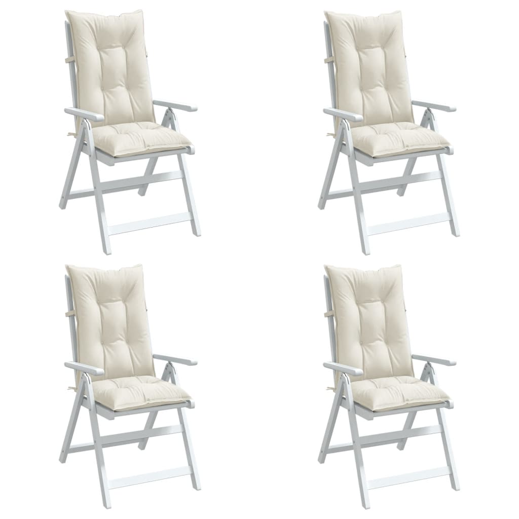Vidaxx stolehynder 4 stk høj ryg 120x50x7 cm stof blandet creme