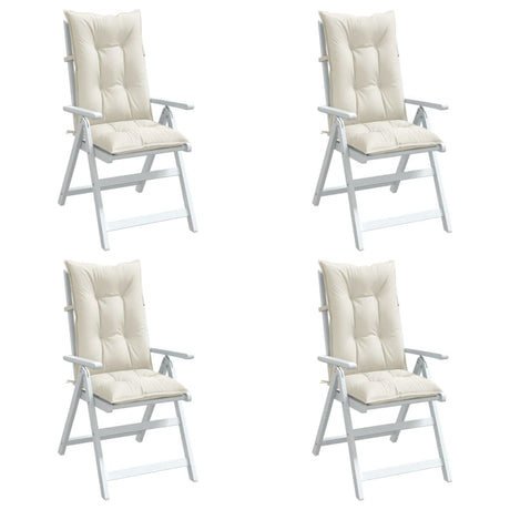 Vidaxx stolehynder 4 stk høj ryg 120x50x7 cm stof blandet creme