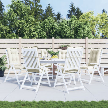 VidaXL stolehynder 6 stk høj ryg 120x50x7 cm stof blandet creme