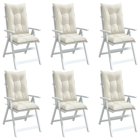 VidaXL stolehynder 6 stk høj ryg 120x50x7 cm stof blandet creme