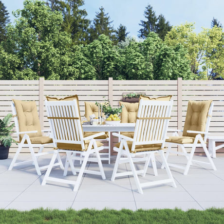 Vidaxx stolehynder 6 stk høj ryg 120x50x7 cm stof blandet beige
