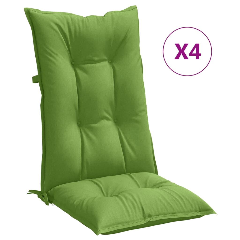 Vidaxx stolehynder 4 stk høj ryg 120x50x7 cm stof blandet grøn