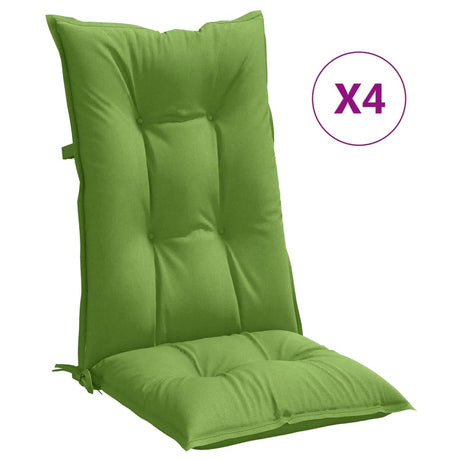 Vidaxx stolehynder 4 stk høj ryg 120x50x7 cm stof blandet grøn