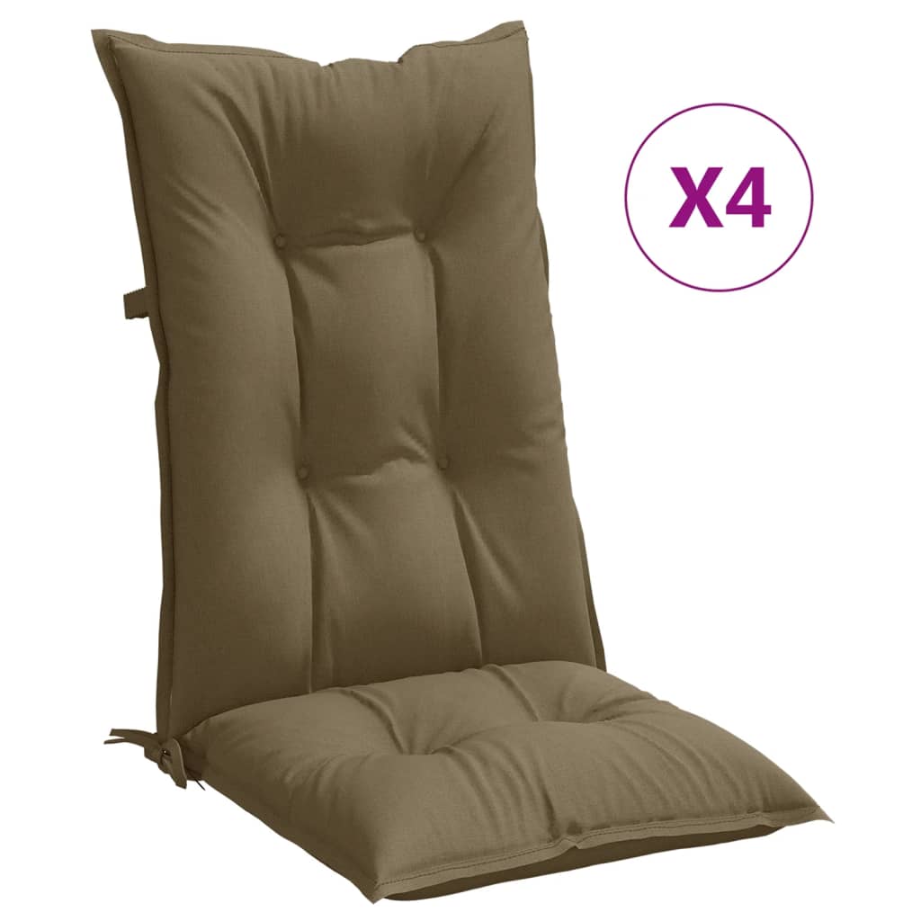 Vidaxx stolehynder 4 stk høj ryg 120x50x7 cm stof melange taupe