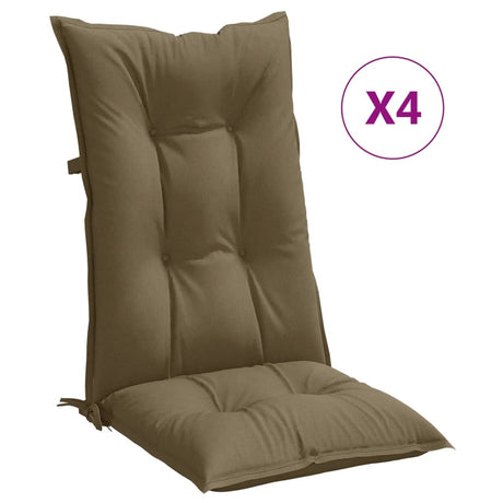 Vidaxx stolehynder 4 stk høj ryg 120x50x7 cm stof melange taupe