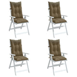 Vidaxx stolehynder 4 stk høj ryg 120x50x7 cm stof melange taupe
