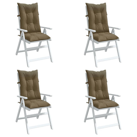 Vidaxx stolehynder 4 stk høj ryg 120x50x7 cm stof melange taupe