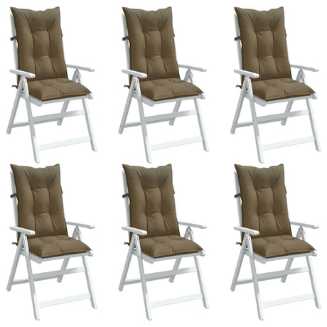 Vidaxx stolehynder 6 stk høj ryg 120x50x7 cm stof melange taupe