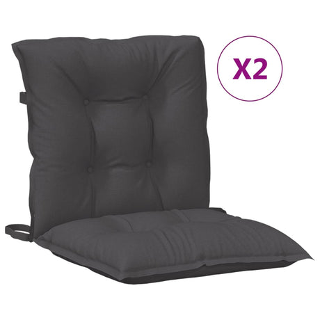 Vidaxx stolehynder 2 stk lav ryg 100x50x7 cm stof blandet antracit