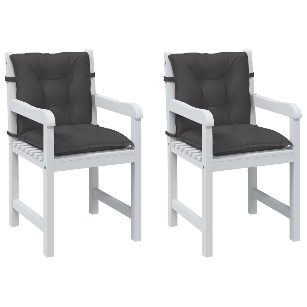 Vidaxx stolehynder 2 stk lav ryg 100x50x7 cm stof blandet antracit
