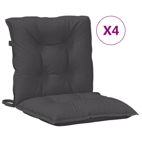 VidaXL stolehynder 4 stk lav ryg 100x50x7 cm stof blandet antracit