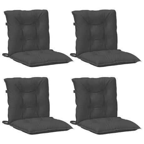 VidaXL stolehynder 4 stk lav ryg 100x50x7 cm stof blandet antracit