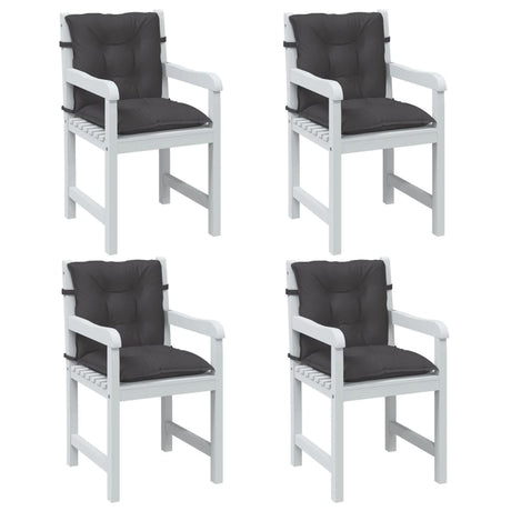 VidaXL stolehynder 4 stk lav ryg 100x50x7 cm stof blandet antracit