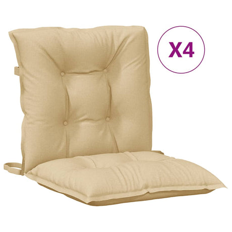 Vidaxx stolehynder 4 stk lav ryg 100x50x7 cm stof blandet beige