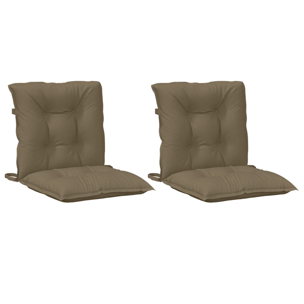Vidaxx stolehynder 2 stk lav ryg 100x50x7 cm stof meleret taupe