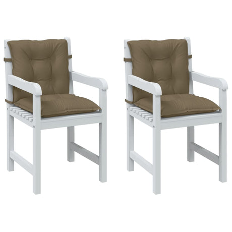Vidaxx stolehynder 2 stk lav ryg 100x50x7 cm stof meleret taupe