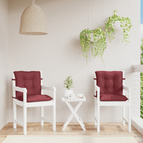 Vidaxx stolehynder 2 stk lav ryg 100x50x7 cm stof blandet vinrød
