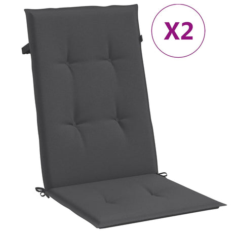 Vidaxx stolehynder 2 stk høj ryg 120x50x4 cm stof blandet antracit