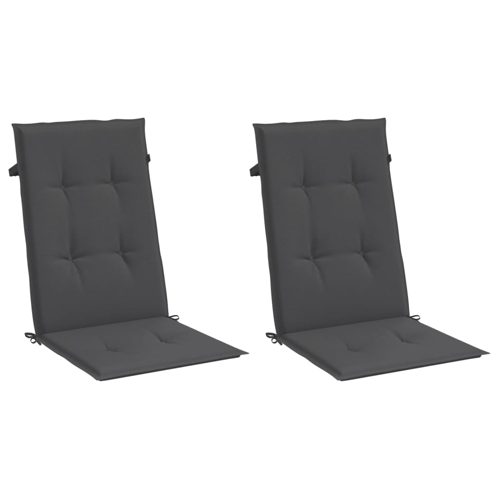 Vidaxx stolehynder 2 stk høj ryg 120x50x4 cm stof blandet antracit