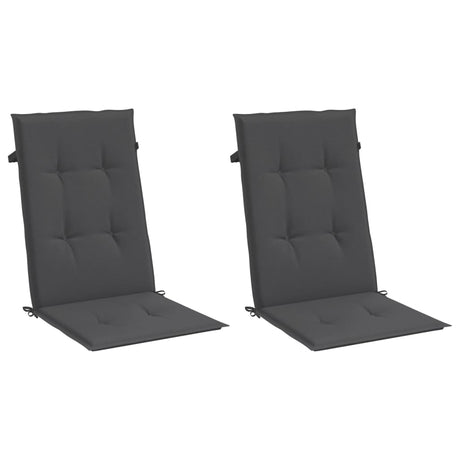Vidaxx stolehynder 2 stk høj ryg 120x50x4 cm stof blandet antracit