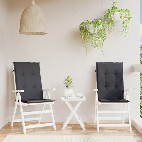 Vidaxx stolehynder 2 stk høj ryg 120x50x4 cm stof blandet antracit