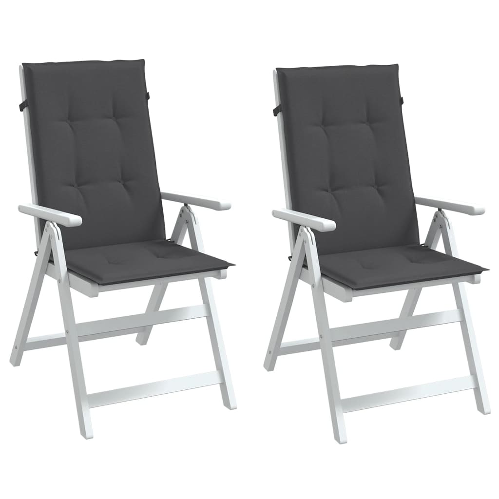 Vidaxx stolehynder 2 stk høj ryg 120x50x4 cm stof blandet antracit