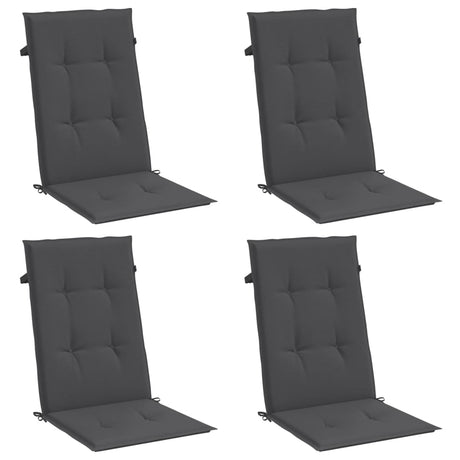 Vidaxx stolehynder 4 stk høj ryg 120x50x4 cm stof blandet antracit