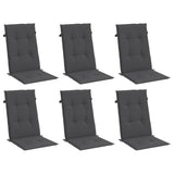 VidaXL stolehynder 6 stk høj ryg 120x50x4 cm stof blandet antracit