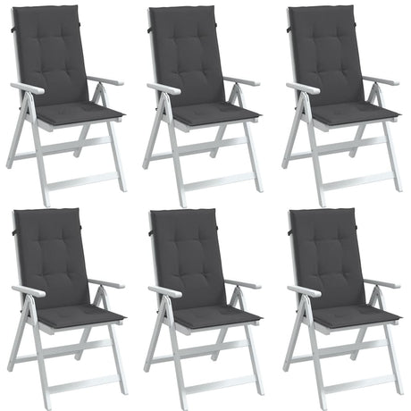 VidaXL stolehynder 6 stk høj ryg 120x50x4 cm stof blandet antracit