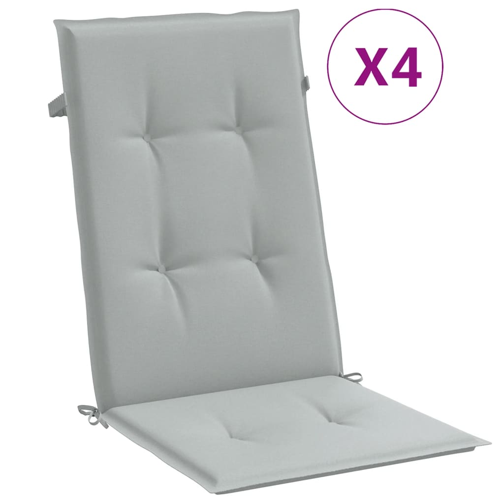 Vidaxx stolehynder 4 stk høj ryg 120x50x4 cm stof lysegrå