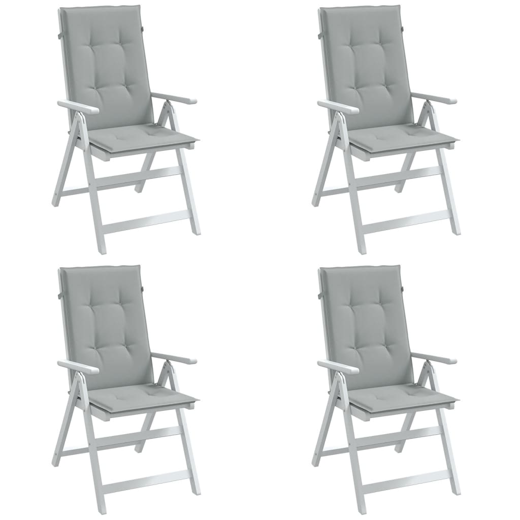 Vidaxx stolehynder 4 stk høj ryg 120x50x4 cm stof lysegrå