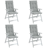 Vidaxx stolehynder 4 stk høj ryg 120x50x4 cm stof lysegrå
