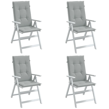 Vidaxx stolehynder 4 stk høj ryg 120x50x4 cm stof lysegrå