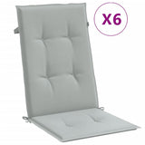 Vidaxx stolehynder 6 stk høj ryg 120x50x4 cm stof lysegrå