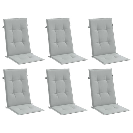 Vidaxx stolehynder 6 stk høj ryg 120x50x4 cm stof lysegrå