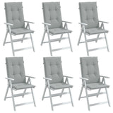 Vidaxx stolehynder 6 stk høj ryg 120x50x4 cm stof lysegrå