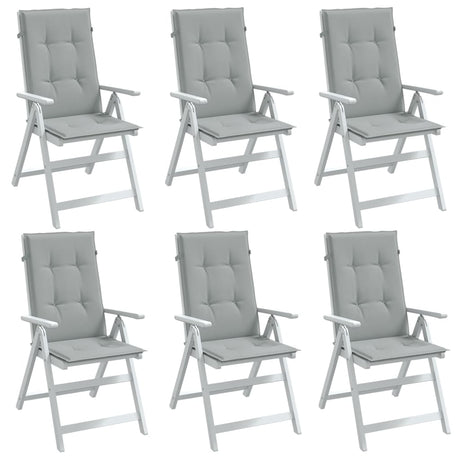 Vidaxx stolehynder 6 stk høj ryg 120x50x4 cm stof lysegrå