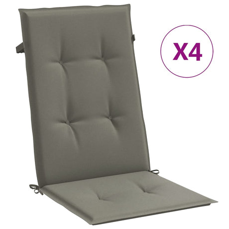 Vidaxx stolehynder 4 stk høj ryg 120x50x4 cm stof mørkegrå