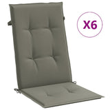 Vidaxx stolehynder 6 stk høj ryg 120x50x4 cm stof mørkegrå