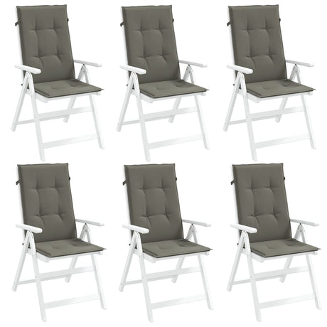 Vidaxx stolehynder 6 stk høj ryg 120x50x4 cm stof mørkegrå