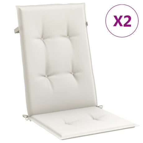 Vidaxx stolehynder 2 stk høj ryg 120x50x4 cm stof blandet creme