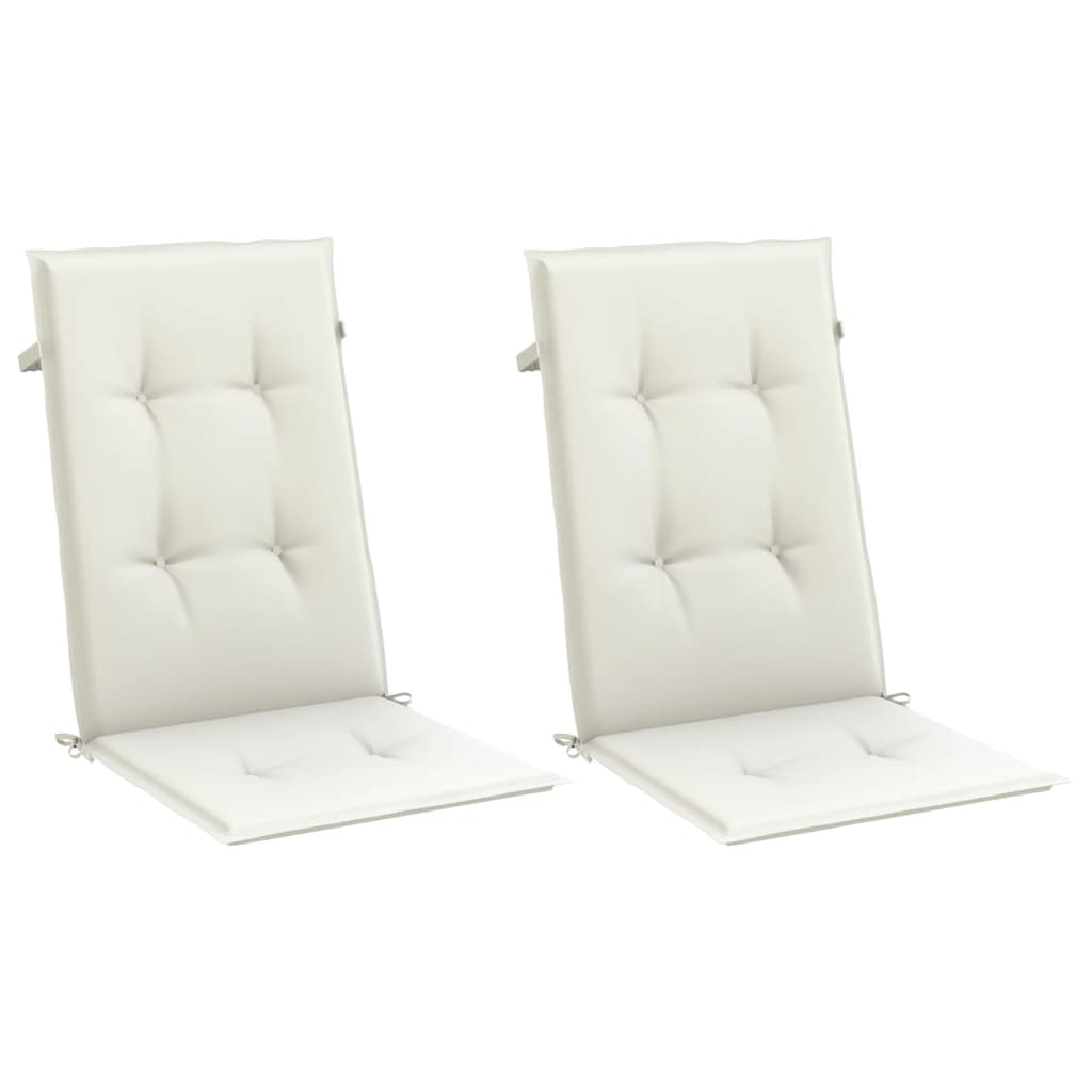 Vidaxx stolehynder 2 stk høj ryg 120x50x4 cm stof blandet creme