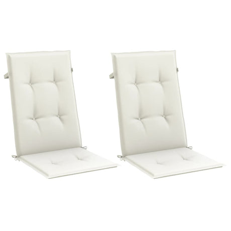 Vidaxx stolehynder 2 stk høj ryg 120x50x4 cm stof blandet creme