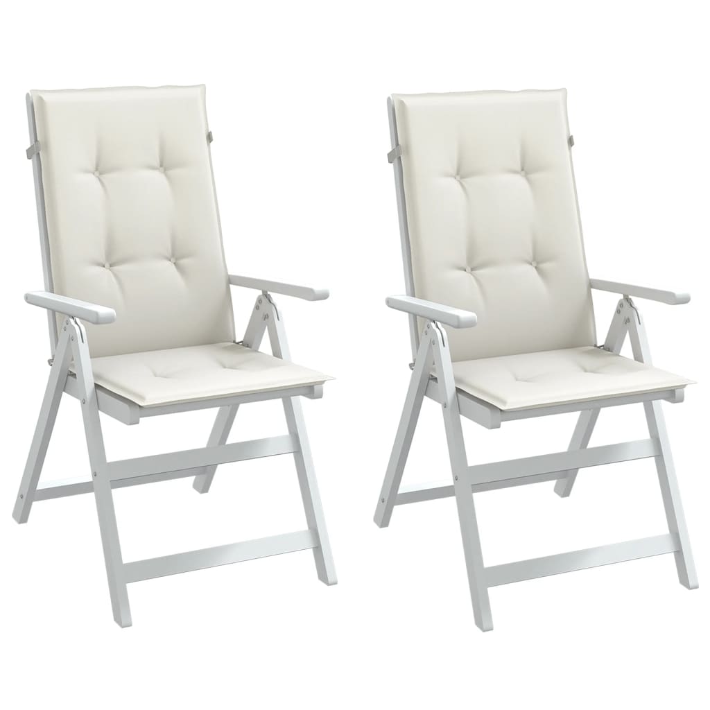 Vidaxx stolehynder 2 stk høj ryg 120x50x4 cm stof blandet creme