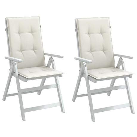 Vidaxx stolehynder 2 stk høj ryg 120x50x4 cm stof blandet creme
